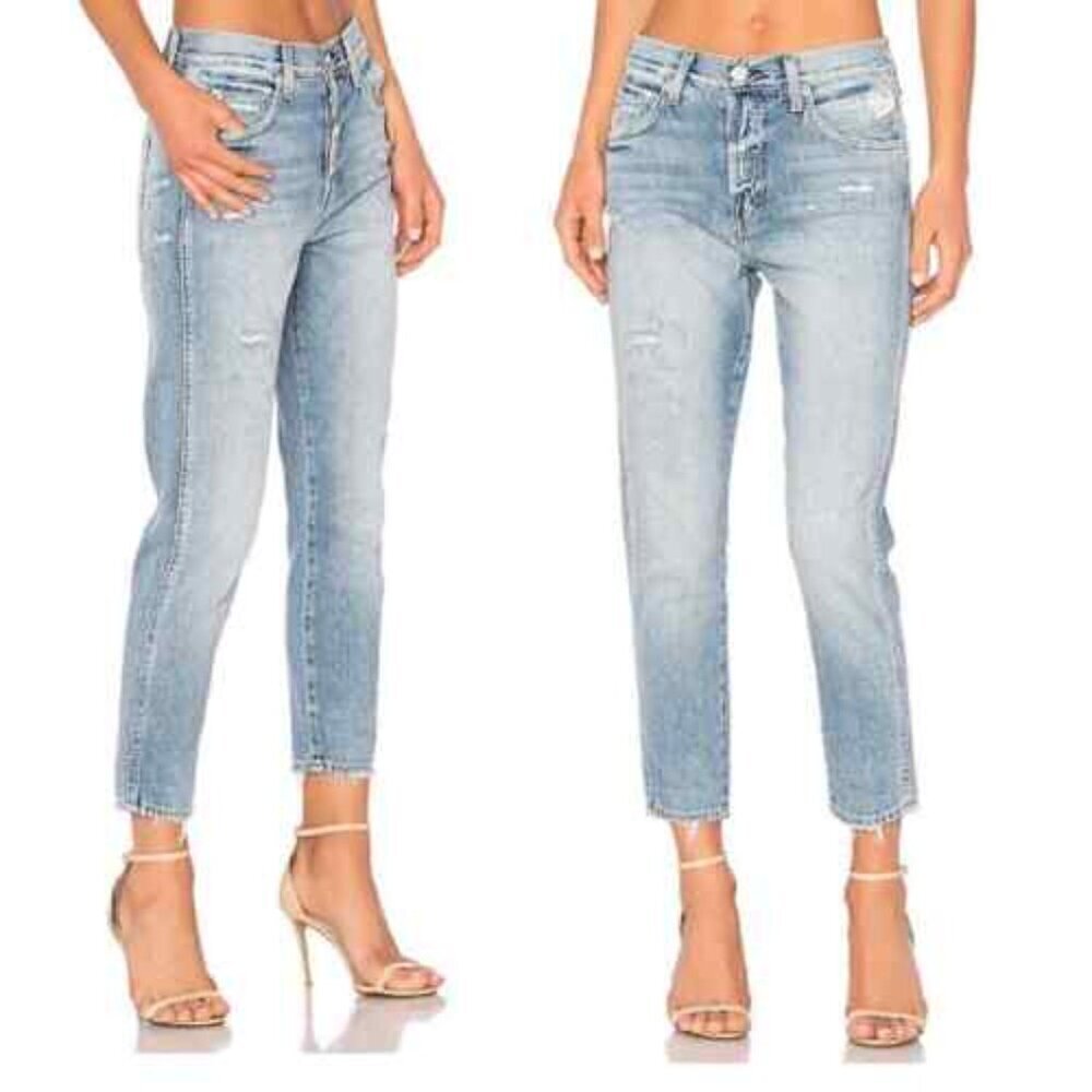 AMO Straight Leg Jean Ace in Starboard Distressed